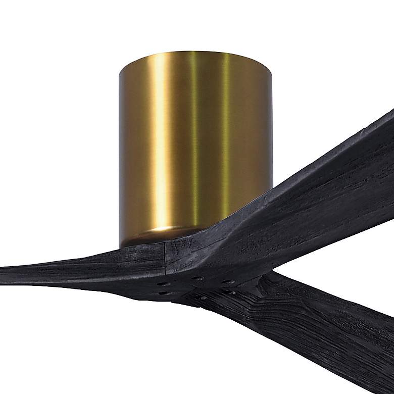 Image 2 52" Matthews Irene 3H Brass and Matte Black Remote Hugger Ceiling Fan more views