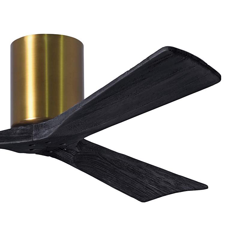 Image 3 52" Matthews Irene 3H Brass and Matte Black Remote Hugger Ceiling Fan more views