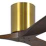 2_52" Matthews Irene 3H Brass and Walnut Remote Hugger Ceiling Fan more views