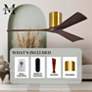 52" Matthews Irene 3H Brass and Walnut Remote Hugger Ceiling Fan