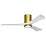 52" Matthews Irene 3H Brass and White Remote Hugger LED Ceiling Fan