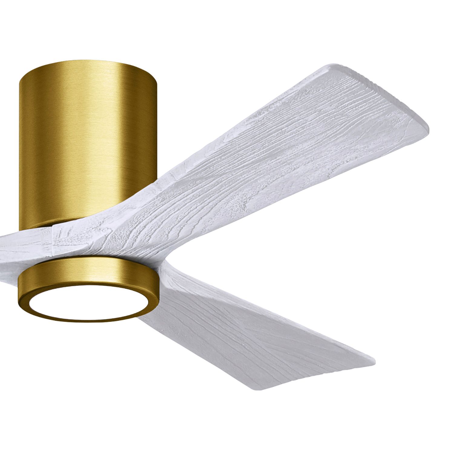 Thumbnail3 of 52" Matthews Irene 3H Brass and White Remote Hugger LED Ceiling Fan more views