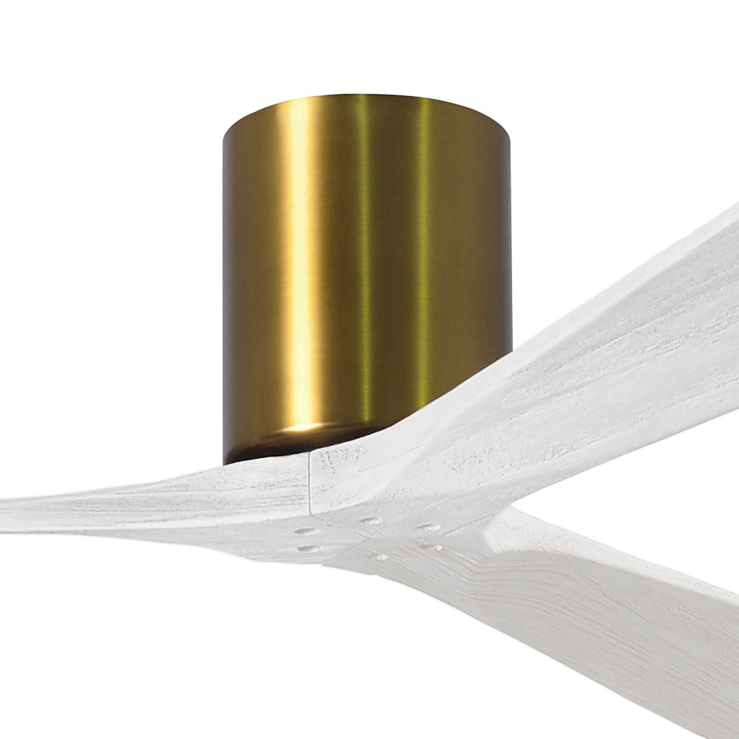 Image 2 52" Matthews Irene 3H Brass Matte White Hugger Ceiling Fan with Remote more views