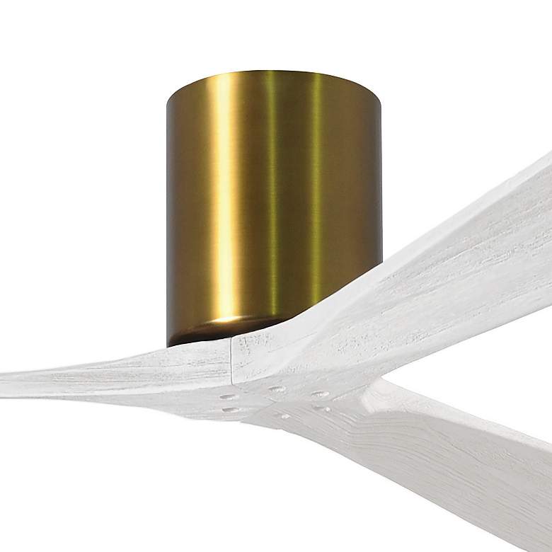 Image 2 52" Matthews Irene 3H Brass Matte White Hugger Ceiling Fan with Remote more views