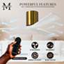 52" Matthews Irene 3H Brass Matte White Hugger Ceiling Fan with Remote