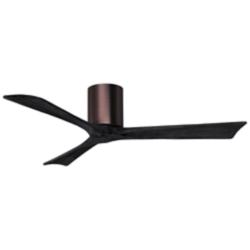 52" Matthews Irene 3H Bronze and Black Remote Hugger Ceiling Fan