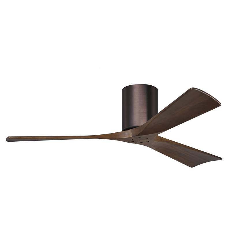 Image 1 52" Matthews Irene 3H Bronze and Walnut Remote Hugger Ceiling Fan