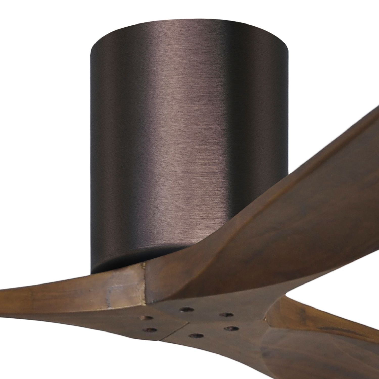 Image 2 52" Matthews Irene 3H Bronze and Walnut Remote Hugger Ceiling Fan more views