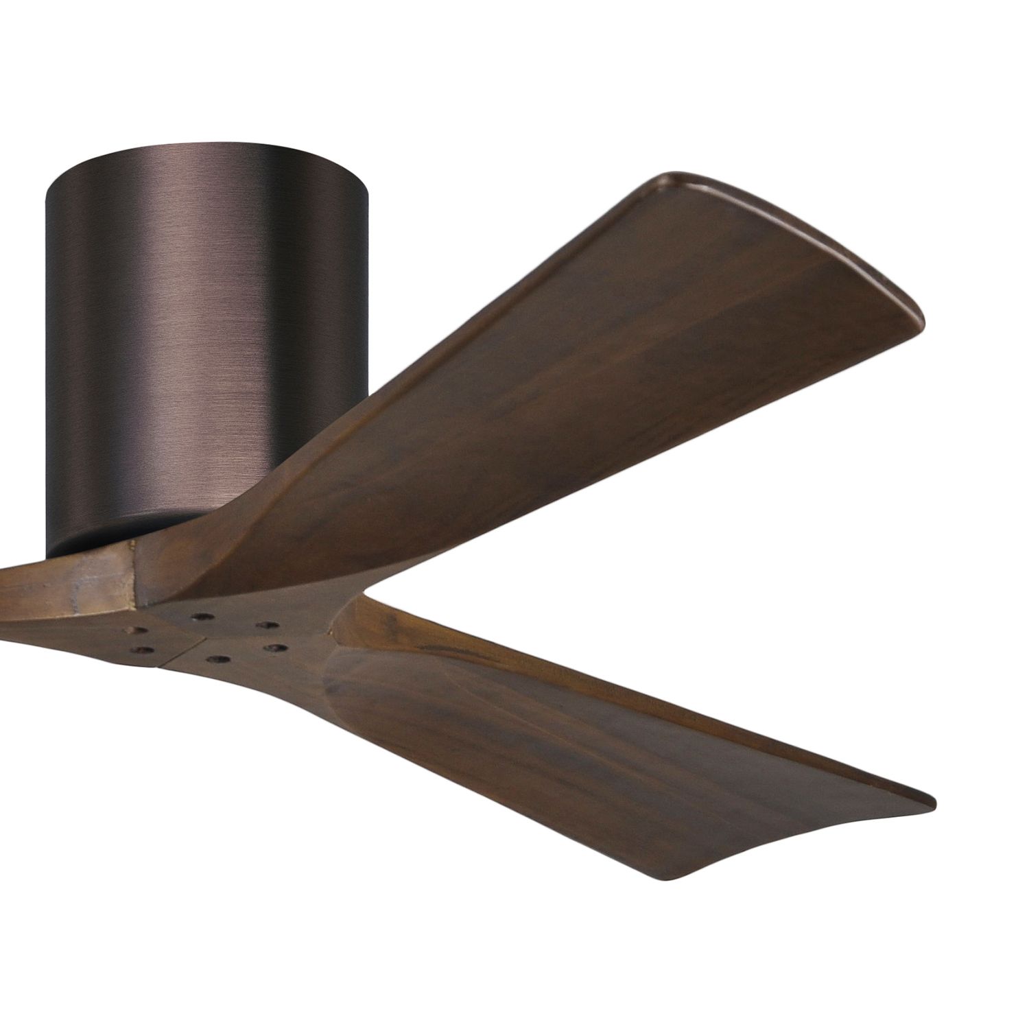 Image 3 52" Matthews Irene 3H Bronze and Walnut Remote Hugger Ceiling Fan more views