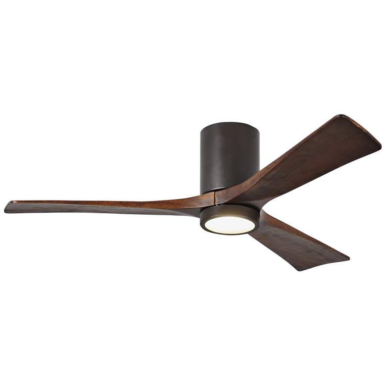Image 2 52 inch Matthews Irene 3H Bronze and Walnut Remote Hugger LED Ceiling Fan