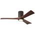 52" Matthews Irene 3H Bronze and Walnut Remote Hugger LED Ceiling Fan