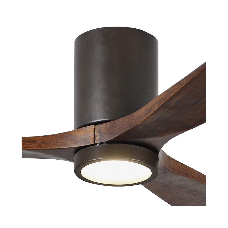 Image 3 52 inch Matthews Irene 3H Bronze and Walnut Remote Hugger LED Ceiling Fan more views