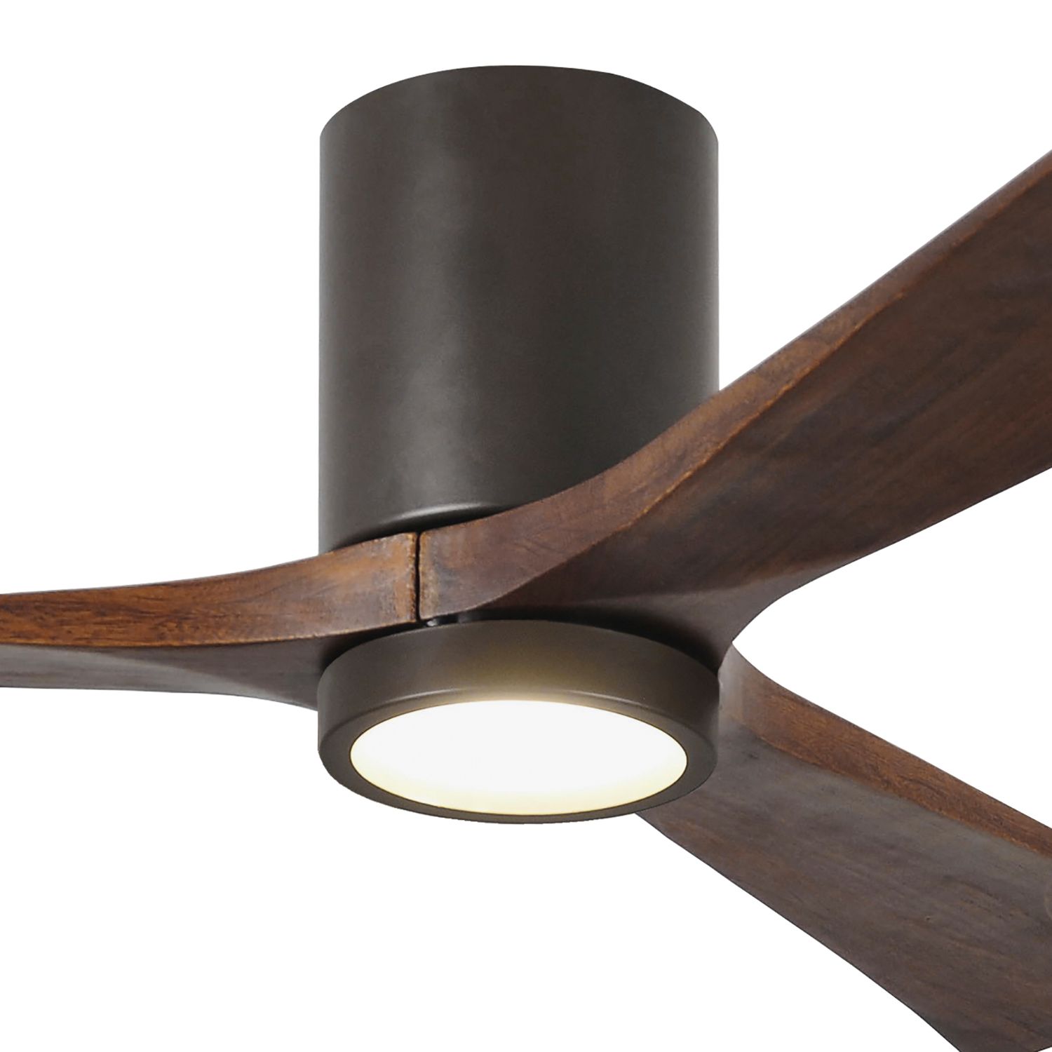 Image 6 52" Matthews Irene 3H Bronze and Walnut Remote Hugger LED Ceiling Fan more views