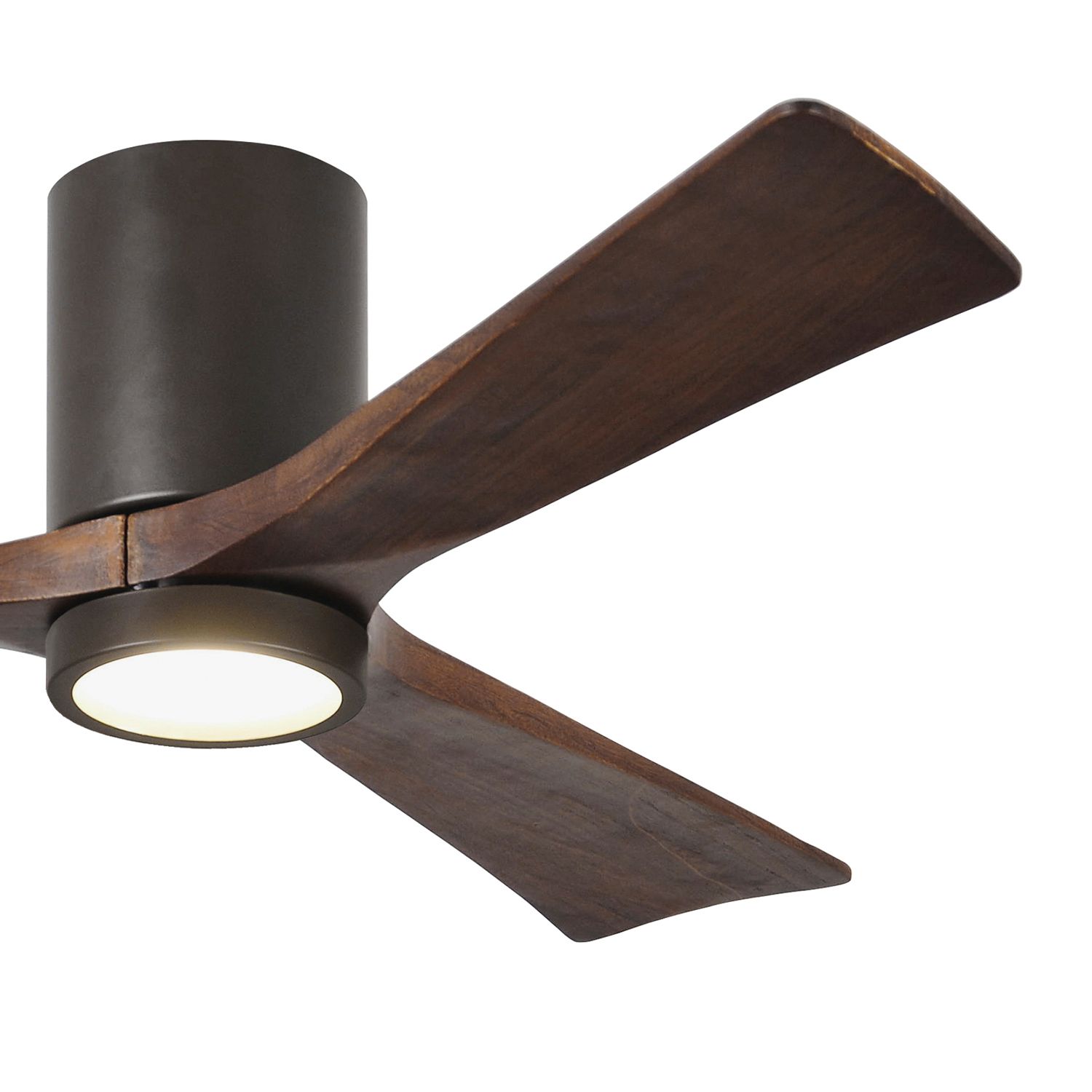 Image 7 52" Matthews Irene 3H Bronze and Walnut Remote Hugger LED Ceiling Fan more views