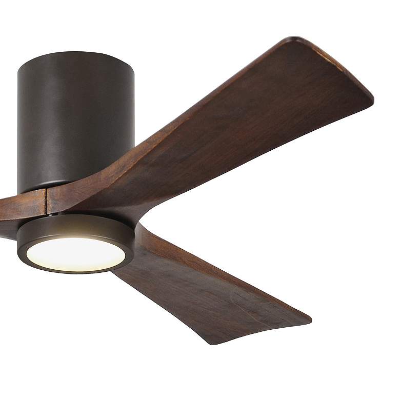 Image 7 52" Matthews Irene 3H Bronze and Walnut Remote Hugger LED Ceiling Fan more views