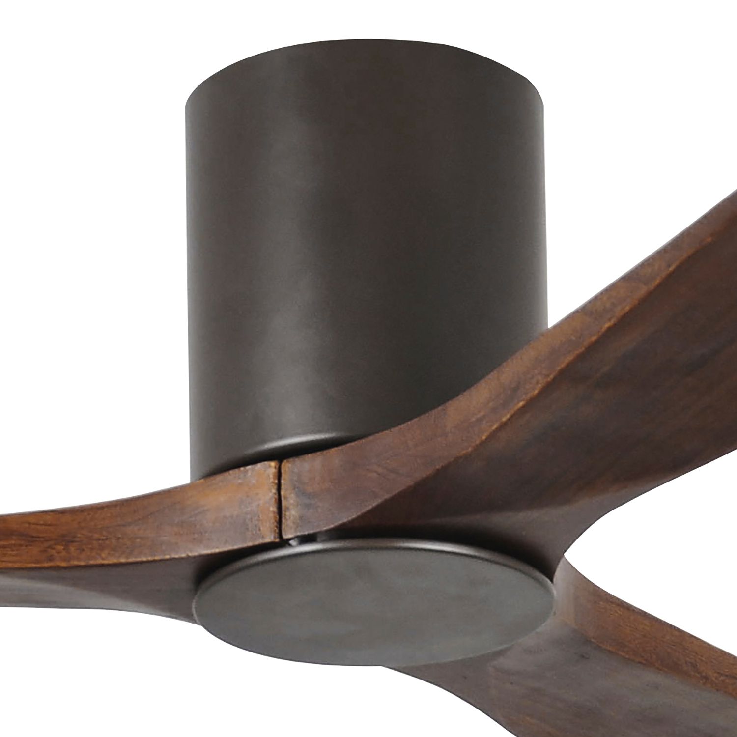 52" Matthews Irene 3H Bronze and Walnut Remote Hugger LED Ceiling Fan