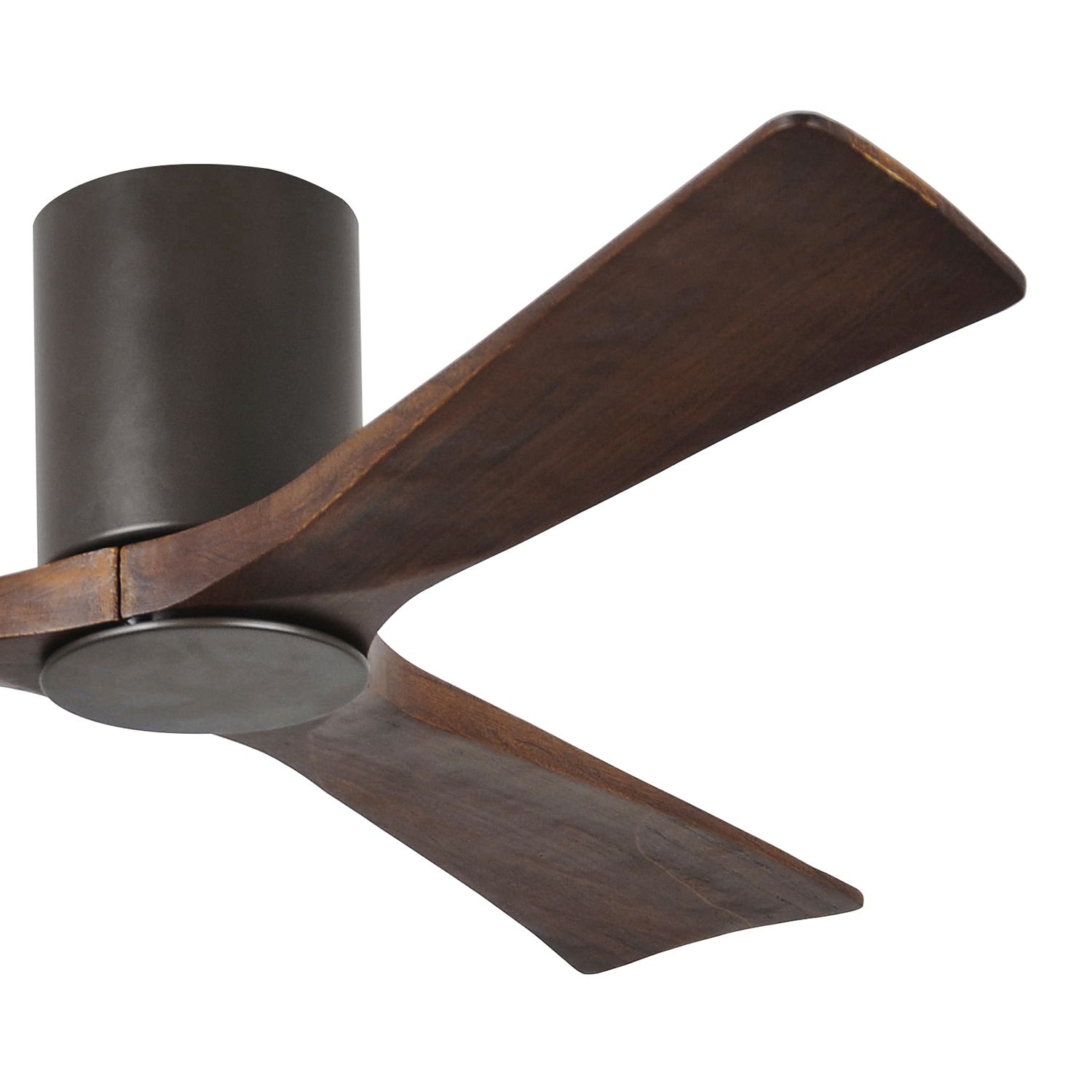 52" Matthews Irene 3H Bronze and Walnut Remote Hugger LED Ceiling Fan