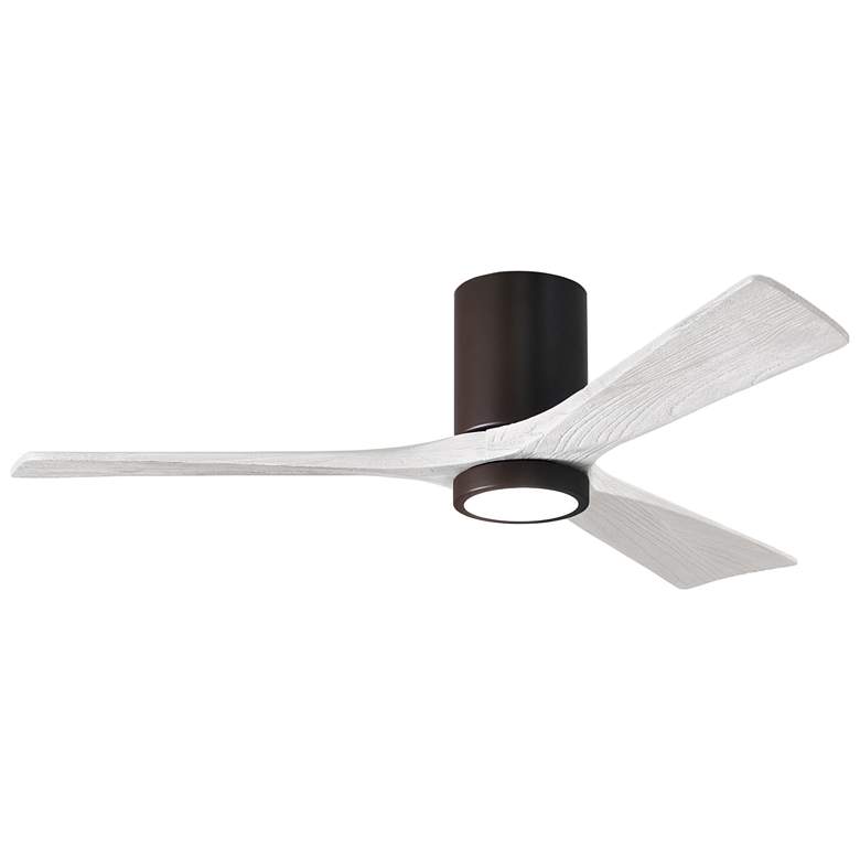 Image 1 52" Matthews Irene 3H Bronze and White Remote Hugger LED Ceiling Fan