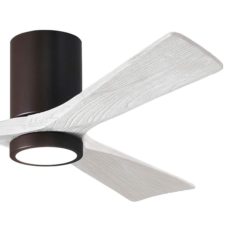 Image 2 52" Matthews Irene 3H Bronze and White Remote Hugger LED Ceiling Fan more views