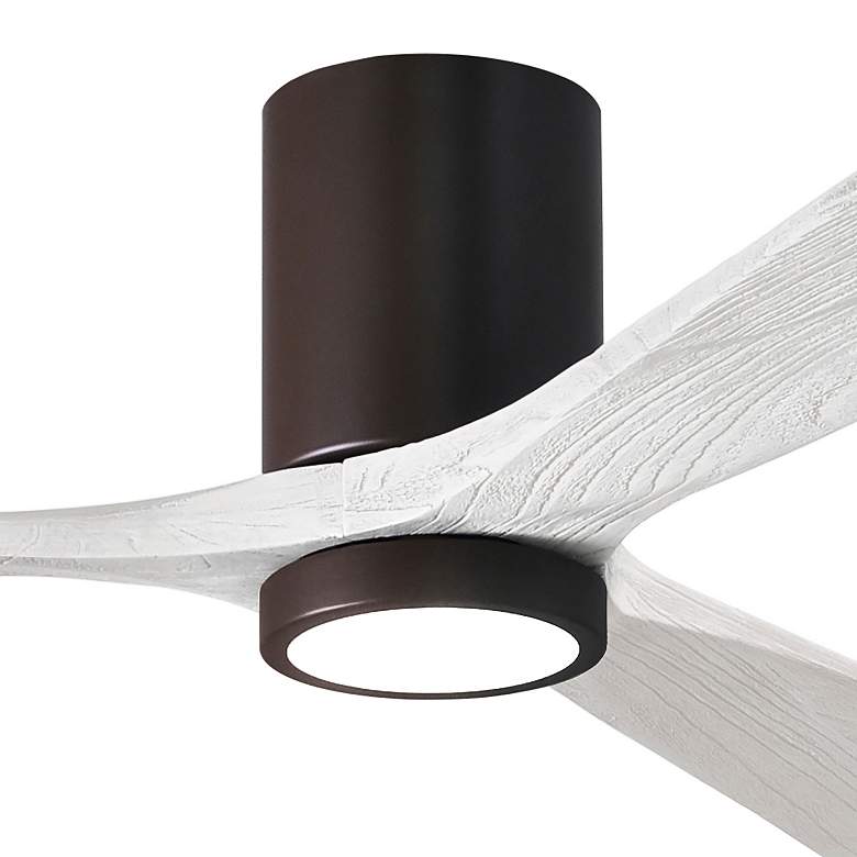 Image 7 52" Matthews Irene 3H Bronze and White Remote Hugger LED Ceiling Fan more views