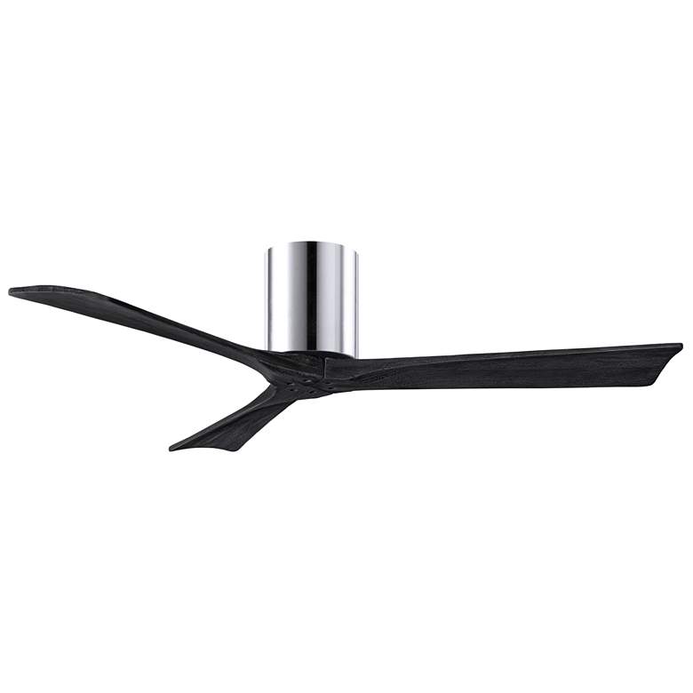 Image 1 52" Matthews Irene 3H Chrome and Matte Black Remote Hugger Ceiling Fan