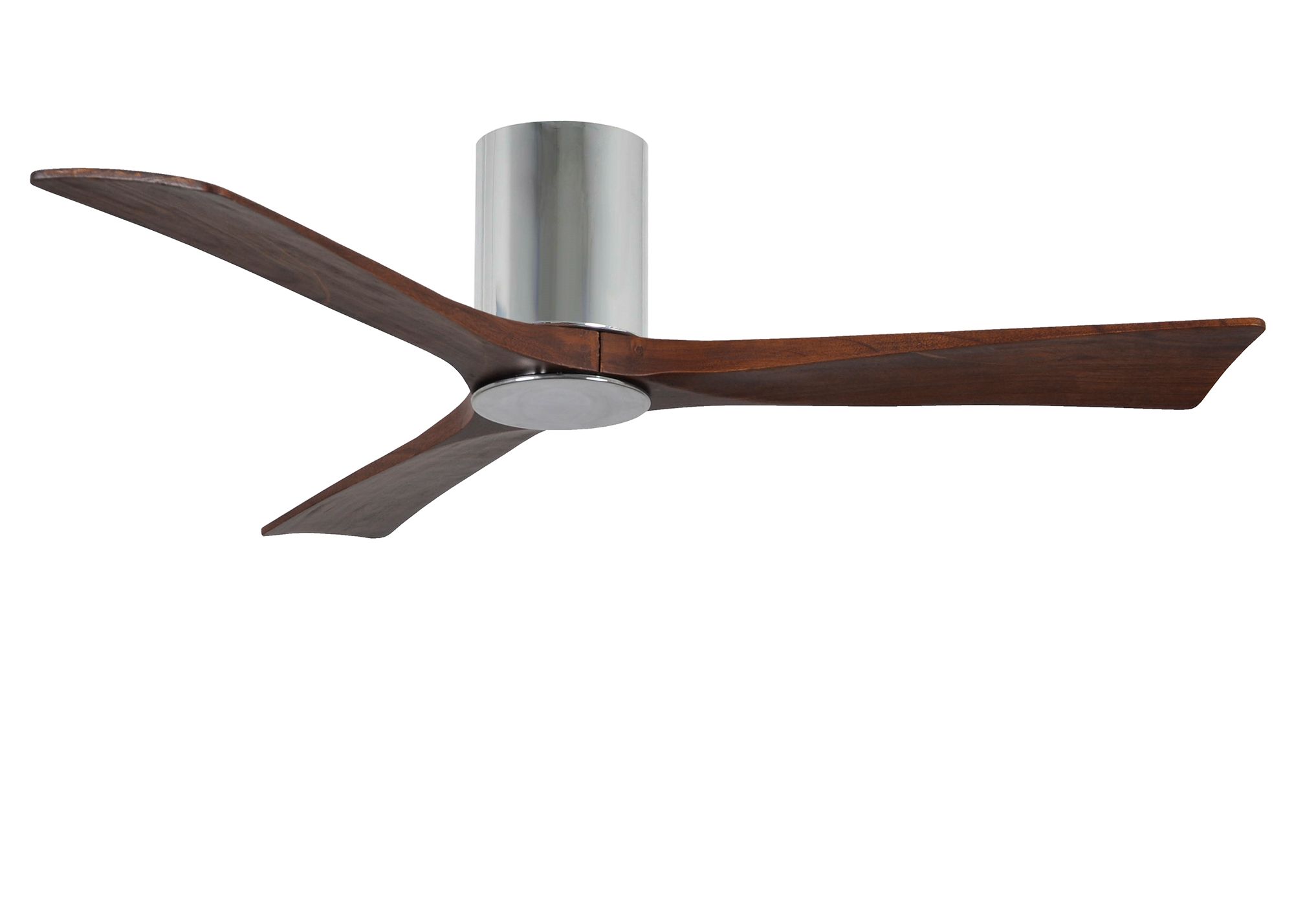 Image 2 52" Matthews Irene 3H Chrome Walnut LED Hugger Ceiling Fan with Remote more views