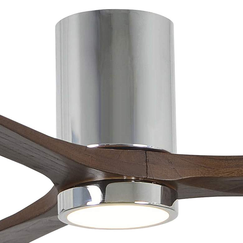 Image 2 52 inch Matthews Irene 3H Chrome Walnut LED Hugger Ceiling Fan with Remote more views