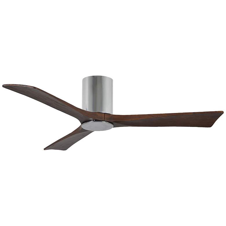Image 3 52 inch Matthews Irene 3H Chrome Walnut LED Hugger Ceiling Fan with Remote more views