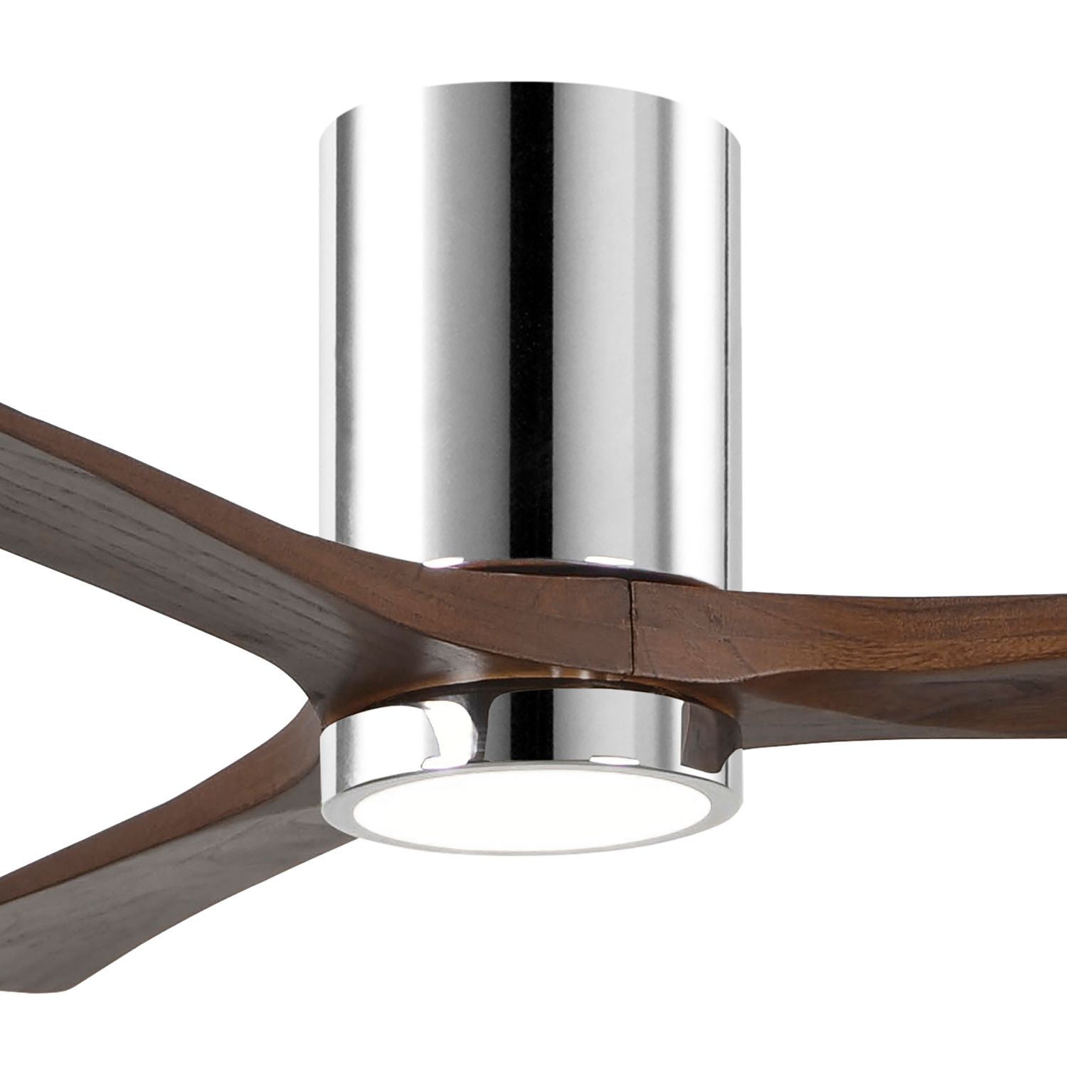 Image 5 52" Matthews Irene 3H Chrome Walnut LED Hugger Ceiling Fan with Remote more views