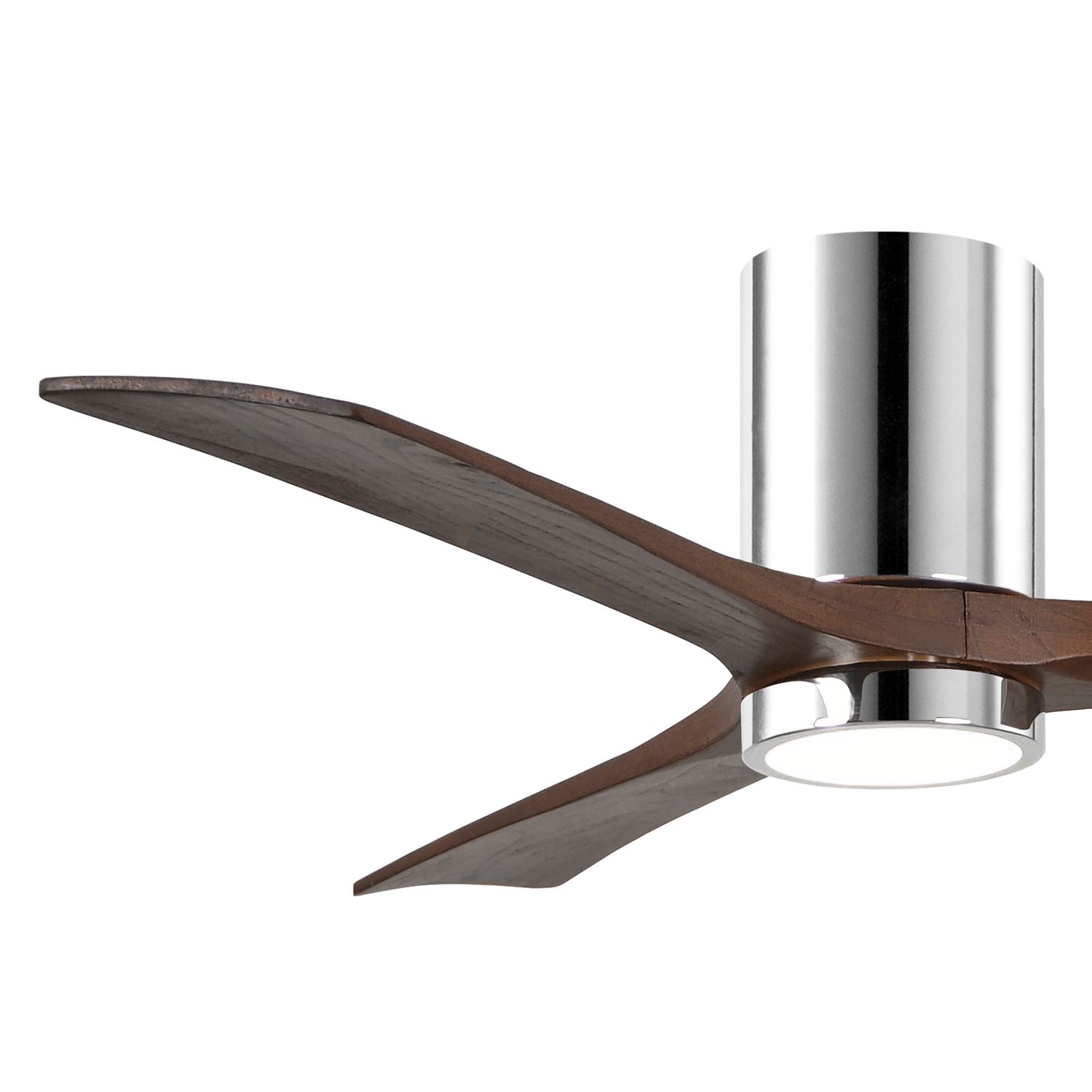 Image 6 52" Matthews Irene 3H Chrome Walnut LED Hugger Ceiling Fan with Remote more views