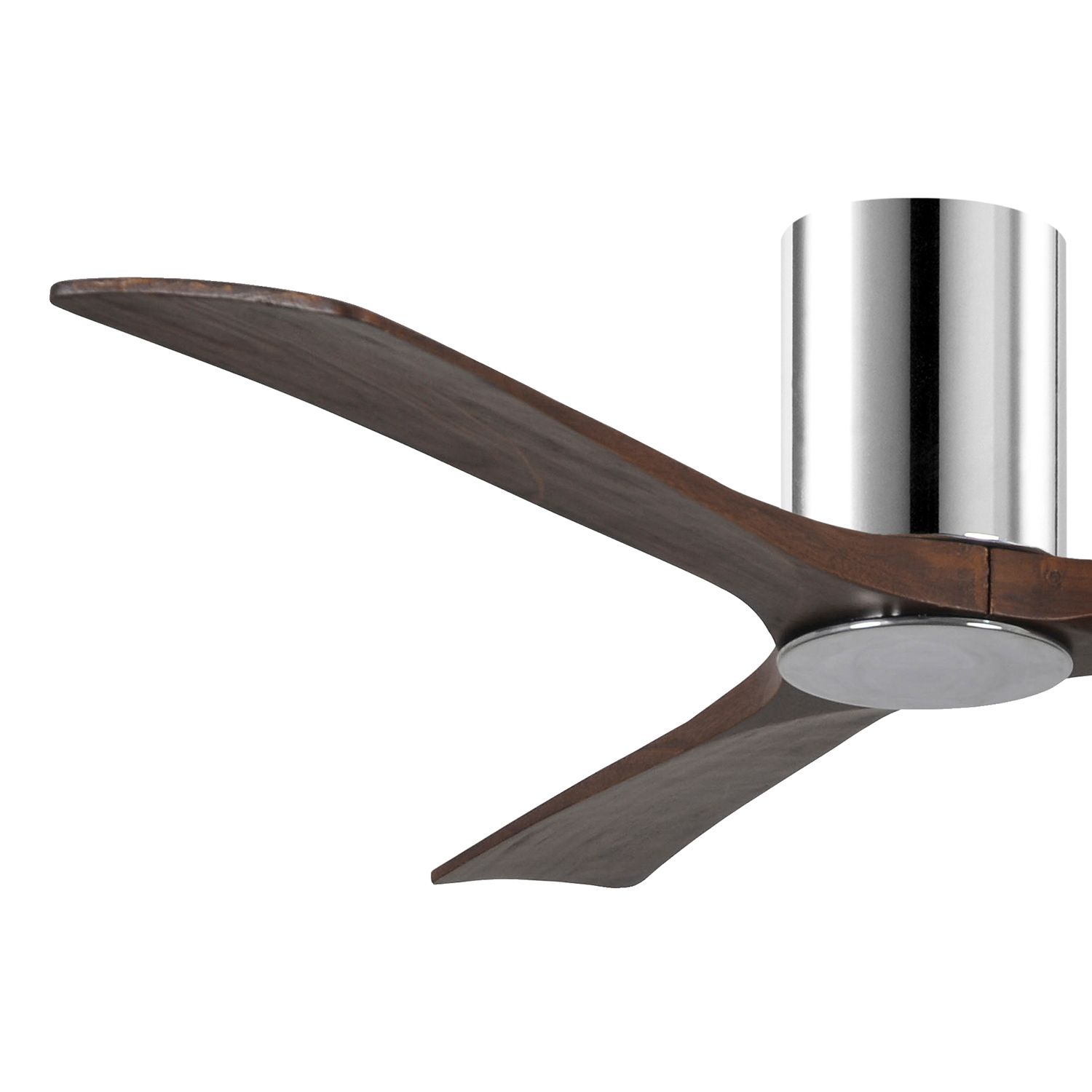 52" Matthews Irene 3H Chrome Walnut LED Hugger Ceiling Fan with Remote