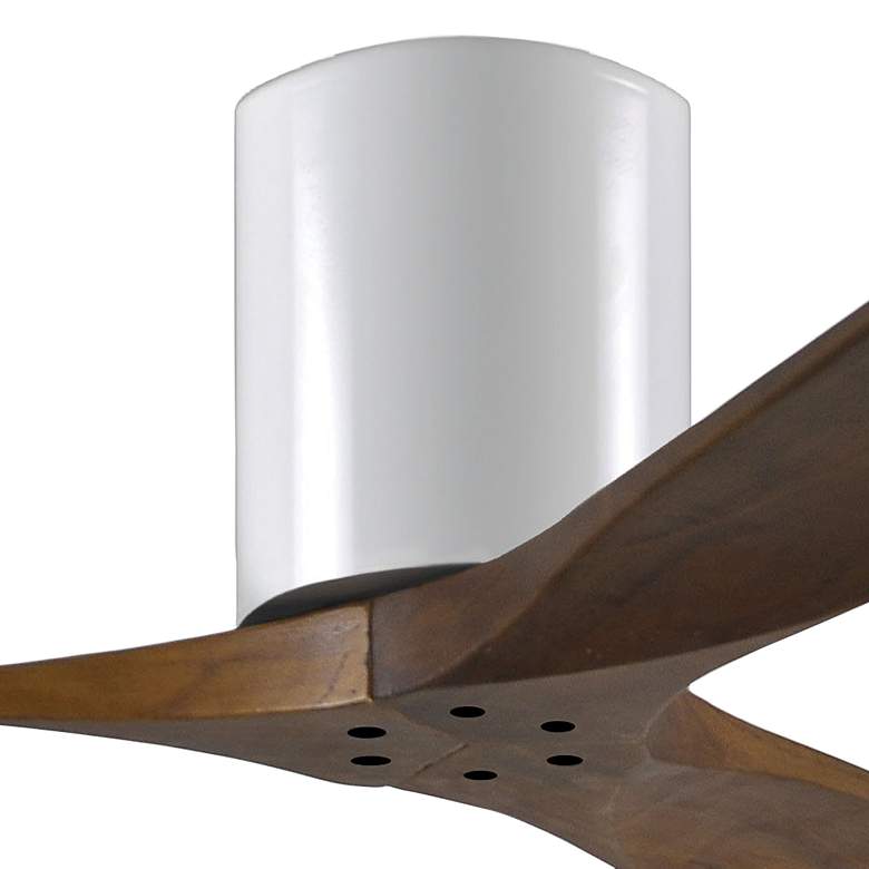 Image 3 52 inch Matthews Irene 3H Damp Gloss White Walnut Hugger Fan with Remote more views