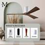 52" Matthews Irene 3H Damp Gloss White Walnut Hugger Fan with Remote in scene