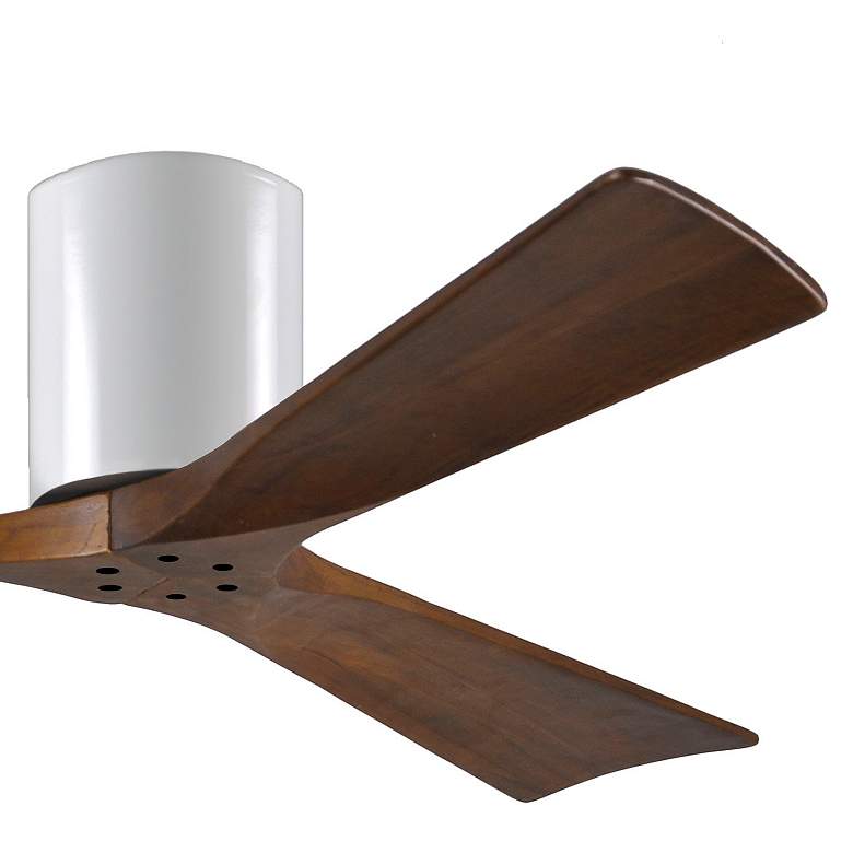 Image 4 52" Matthews Irene 3H Damp Gloss White Walnut Hugger Fan with Remote more views