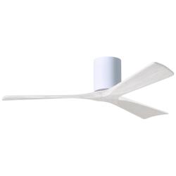 52" Matthews Irene 3H Gloss White and White Remote Hugger Ceiling Fan