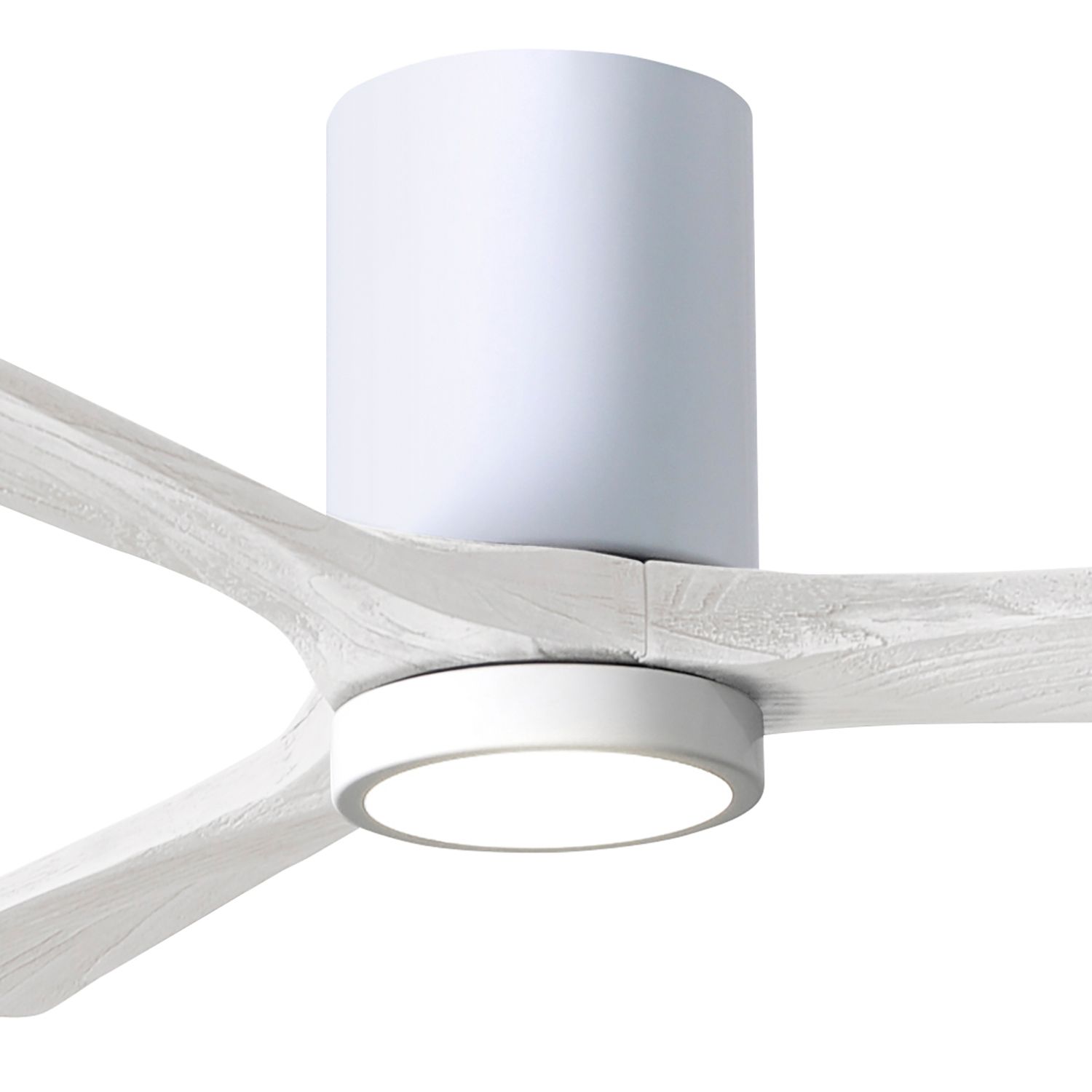 52" Matthews Irene 3H Gloss White Remote Hugger LED Ceiling Fan