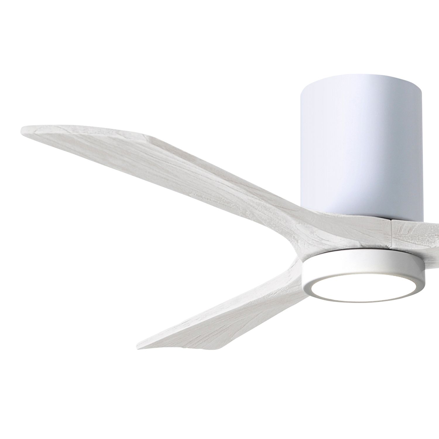 52" Matthews Irene 3H Gloss White Remote Hugger LED Ceiling Fan
