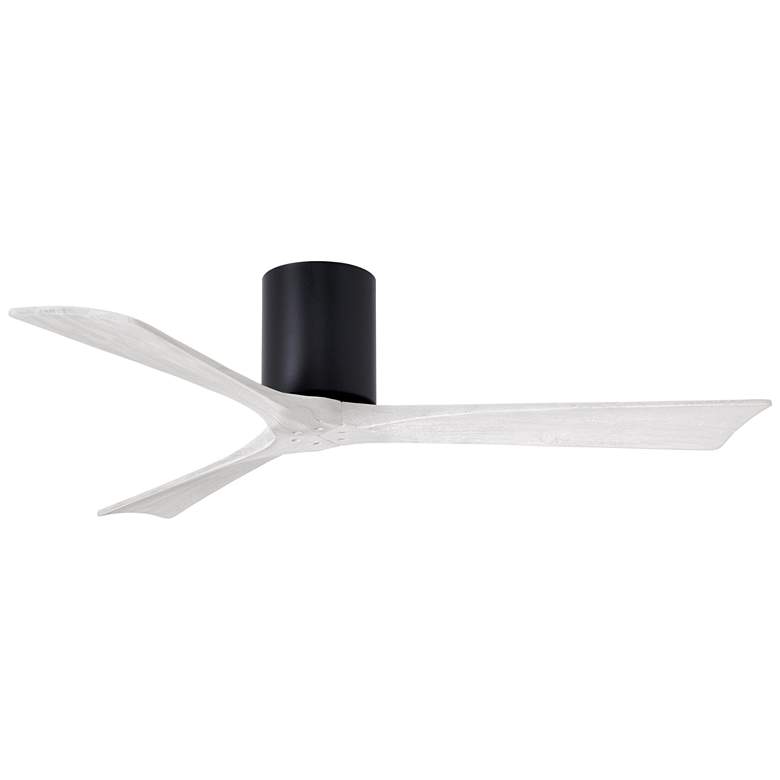Image 1 52" Matthews Irene 3H Matte Black and White Remote Hugger Ceiling Fan