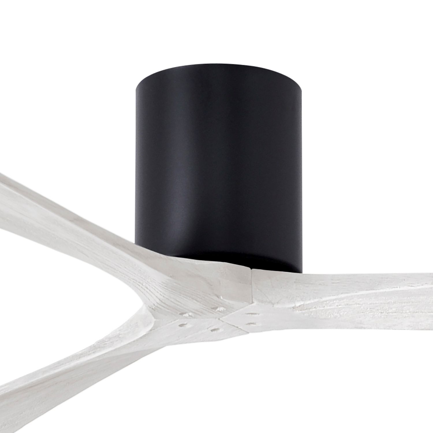 Image 2 52" Matthews Irene 3H Matte Black and White Remote Hugger Ceiling Fan more views