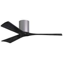 52" Matthews Irene 3H Nickel and Black Remote Hugger Ceiling Fan