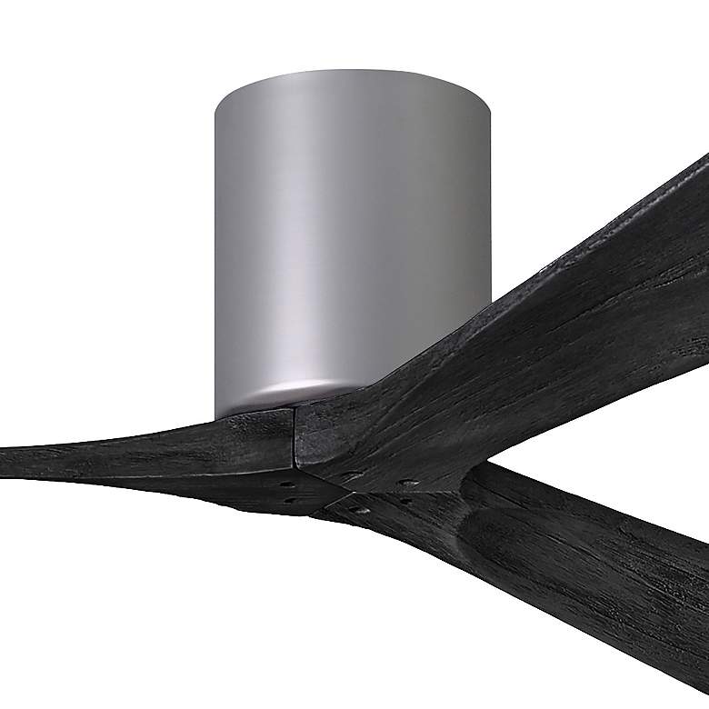 Image 2 52" Matthews Irene 3H Nickel and Black Remote Hugger Ceiling Fan more views