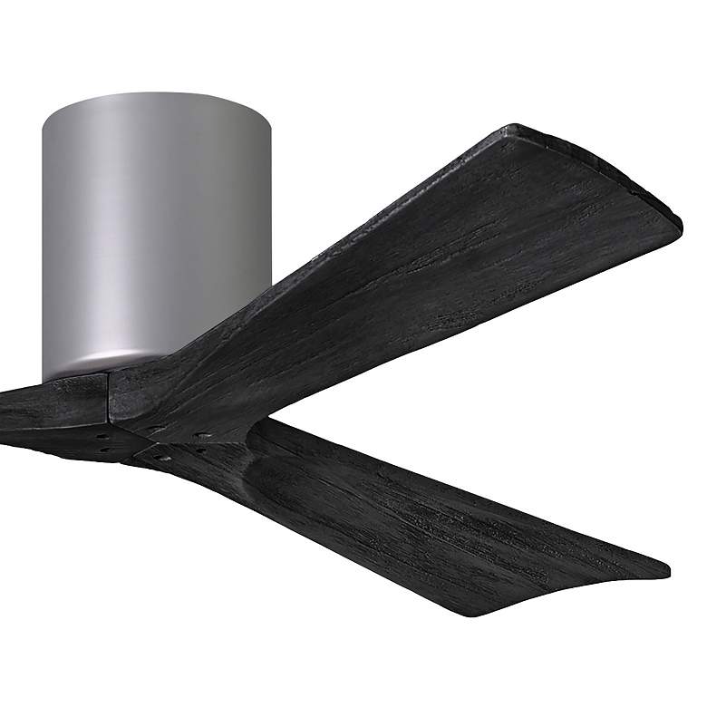 Image 3 52" Matthews Irene 3H Nickel and Black Remote Hugger Ceiling Fan more views
