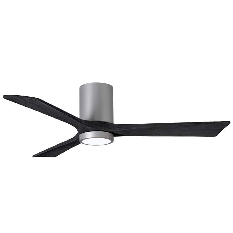 Image 1 52" Matthews Irene 3H Nickel and Black Remote Hugger LED Ceiling Fan
