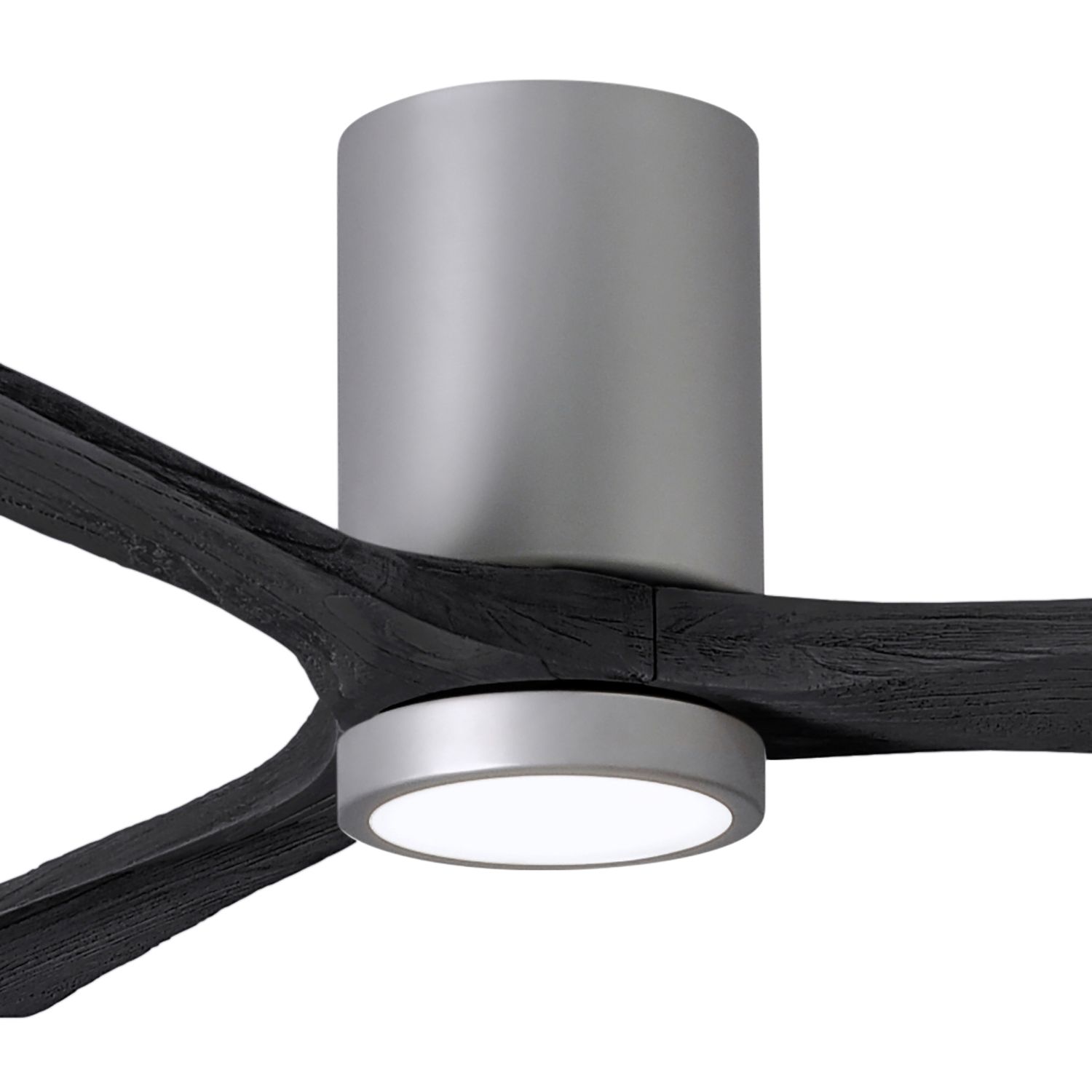 Image 2 52" Matthews Irene 3H Nickel and Black Remote Hugger LED Ceiling Fan more views