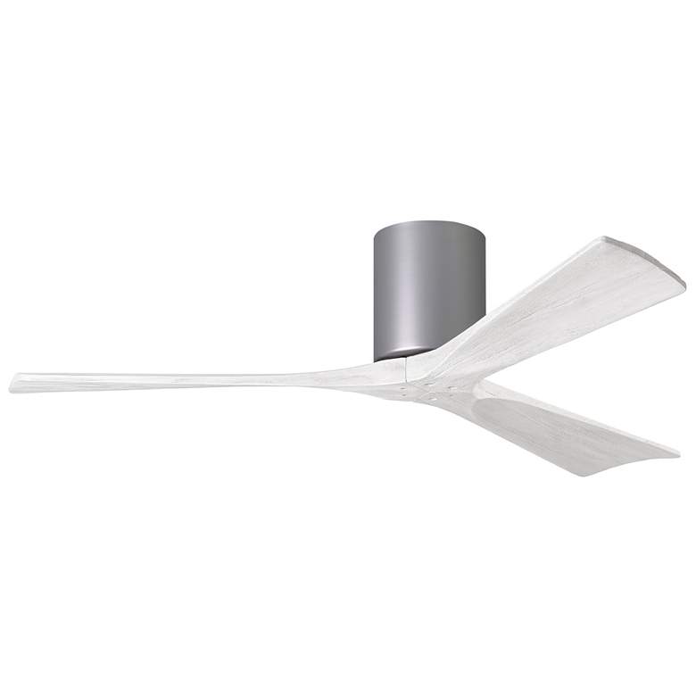 Image 1 52" Matthews Irene 3H Nickel and White Hugger Ceiling Fan with Remote