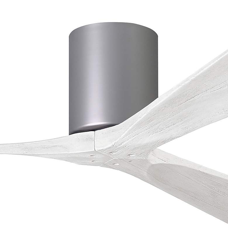 Image 2 52" Matthews Irene 3H Nickel and White Hugger Ceiling Fan with Remote more views