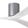 2_52" Matthews Irene 3H Nickel and White Hugger Ceiling Fan with Remote more views