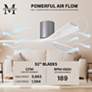 52" Matthews Irene 3H Nickel and White Hugger Ceiling Fan with Remote