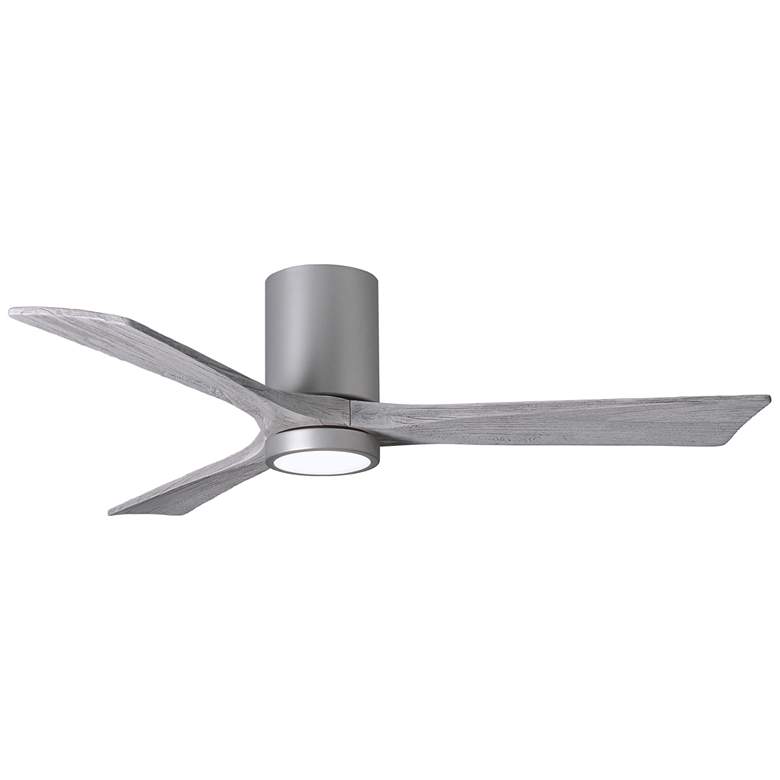 Image 1 52" Matthews Irene 3H Nickel Barnwood Remote Hugger LED Ceiling Fan