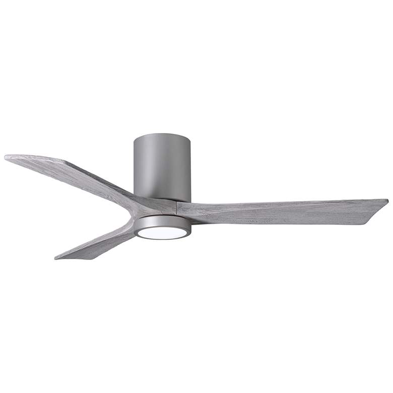 Image 1 52 inch Matthews Irene 3H Nickel Barnwood Remote Hugger LED Ceiling Fan